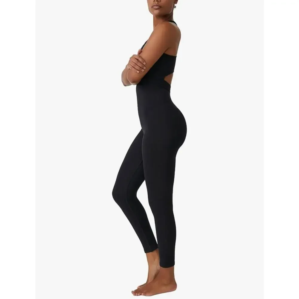 FP Movement Free Style Mesh Halter Top One Piece Onesie Black M L Medium/Large
